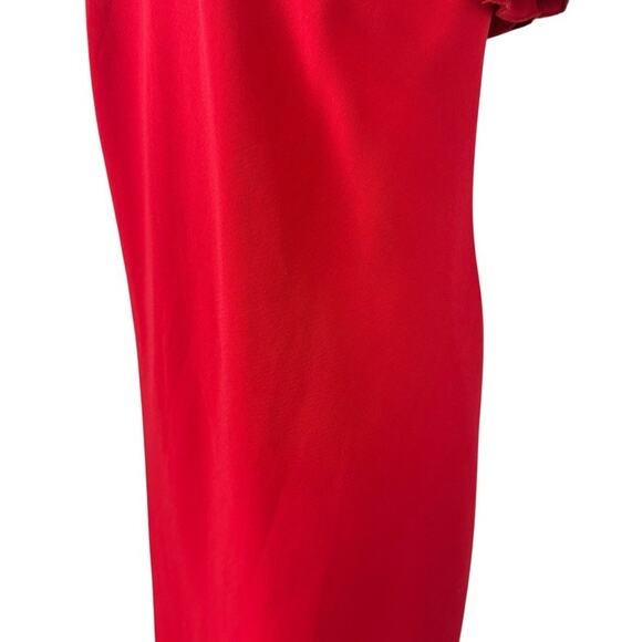 SL Fashions Womens Petite Y2K Short Sleeve USA Made Red V-Neck Dress sz 14 WP - Picture 9 of 16